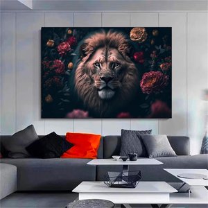 Aslan Duvar Sanatı; Aslan Kanvas Sanatı; Hayvan Duvar Sanatı; Kanvas Tablo; Modern Duvar Sanatı; Hay 120x150 cm