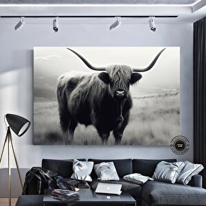 Yüksek Yayla İneği Tablo Baskısı – Rustik Çiftlik Evi Dekoru – Çok Renkli Veya Çerçevesiz Asılmaya Ha 20x30 cm