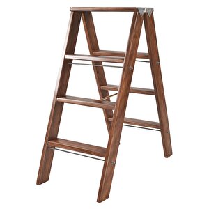 Step Gordi̇os Ahşap Çi̇ft Çikişli 3 Basamakli Merdi̇ven