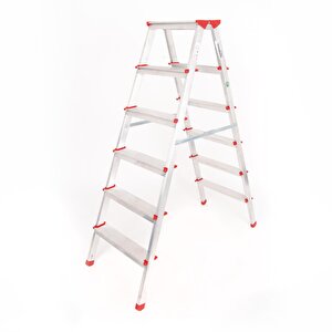 Alümi̇nyum Çi̇ft Çikişli 6 Basamakli Merdi̇ven (137cm) (accm.04)