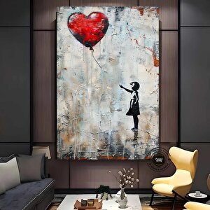 Balon Kız Pop Art Kanvas Baskısı 80x160 cm