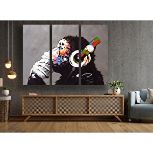 Soyut Grafiti Maymun, Komik Goril Duvar Sanatı Görseli, Hayvan Duvar Sanatı