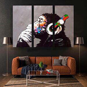 Soyut Grafiti Maymun, Komik Goril Duvar Sanatı Görseli, Hayvan Duvar Sanatı