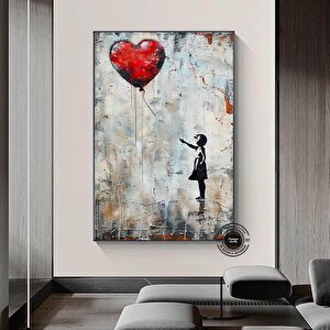 Balon Kız Pop Art Kanvas Baskısı 70x100 cm