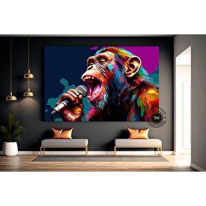 Soyut Grafiti Maymun, Komik Gorilla Duvar Sanat Resmi, Hayvan Duvar Sanatı 50x70 cm