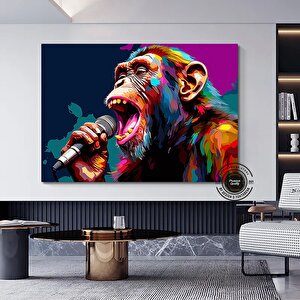 Soyut Grafiti Maymun, Komik Gorilla Duvar Sanat Resmi, Hayvan Duvar Sanatı 60x120 cm