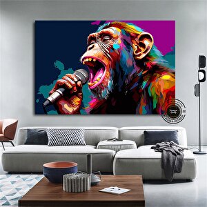 Soyut Grafiti Maymun, Komik Gorilla Duvar Sanat Resmi, Hayvan Duvar Sanatı 60x120 cm