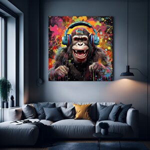 Soyut Graffiti Maymun – Renkli Şempanze Tablosu (tekrar)
