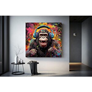 Soyut Graffiti Maymun – Renkli Şempanze Tablosu (tekrar)