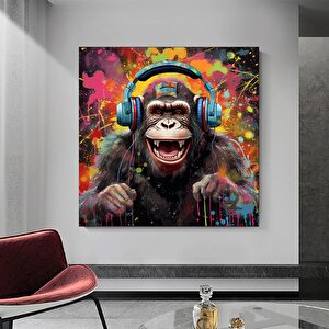 Soyut Graffiti Maymun – Renkli Şempanze Tablosu (tekrar)