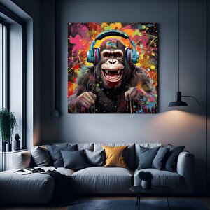Soyut Graffiti Maymun – Renkli Şempanze Tablosu (tekrar)
