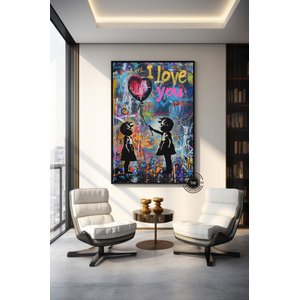 Banksy Balonlu Kız Pop Art Kanvası, Graffiti Tarzı Duvar Dekoru 50x70 cm
