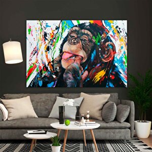 Soyut Graffiti Maymun Kanvas 100x200 cm