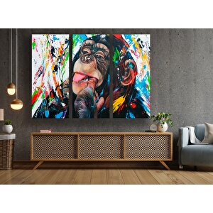 Soyut Graffiti Maymun Kanvas 100x200 cm