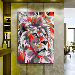 Renkli Aslan Tablosu; Aslan Portresi; Aslan Duvar Sanatı; Aslan Posteri