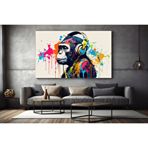 Soyut Graffiti Maymun; Komik Gorilla Duvar Sanatı; Renkli Şempanze Kanvas Décor