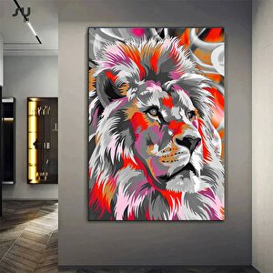 Renkli Aslan Tablosu; Aslan Portresi; Aslan Duvar Sanatı; Aslan Posteri