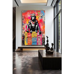 Graffiti Kanvas Sanatı Baskısı; Büyük Pop Art Duvar Sanatı; Maymun Kanvası; Grafiti Baskı; Pop Art T