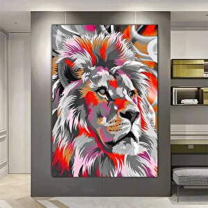 Renkli Aslan Tablosu; Aslan Portresi; Aslan Duvar Sanatı; Aslan Posteri