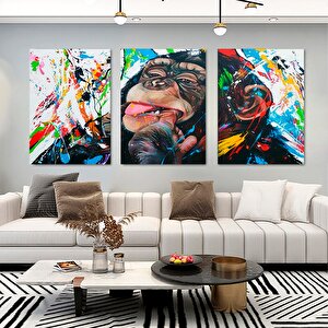 Soyut Graffiti Maymun Kanvas 100x150 cm