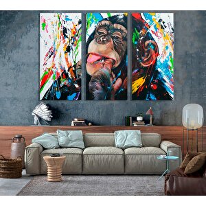 Soyut Graffiti Maymun Kanvas