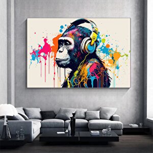 Soyut Graffiti Maymun; Komik Gorilla Duvar Sanatı; Renkli Şempanze Kanvas Décor
