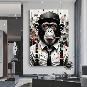 Graffiti Maymun Kanvas Tablosu; Pop Art Baskı