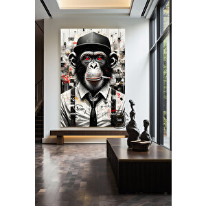 Graffiti Maymun Kanvas Tablosu; Pop Art Baskı