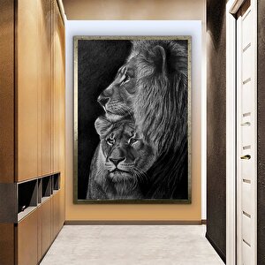 Anne Aslan Kanvas Tablosu; Aslan Ve Yavru Duvar Dekoru; Aslan Posteri