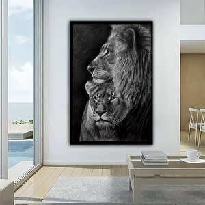 Anne Aslan Kanvas Tablosu; Aslan Ve Yavru Duvar Dekoru; Aslan Posteri