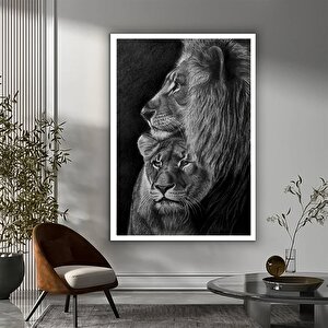 Anne Aslan Kanvas Tablosu; Aslan Ve Yavru Duvar Dekoru; Aslan Posteri