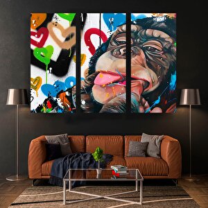 Soyut Graffiti Maymun; Komik Gorilla Duvar Sanatı