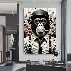 Graffiti Maymun Kanvas Tablosu; Pop Art Baskı