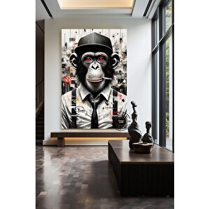 Graffiti Maymun Kanvas Tablosu; Pop Art Baskı