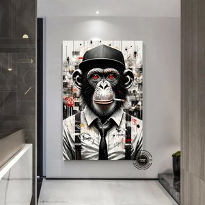Graffiti Maymun Kanvas Tablosu; Pop Art Baskı 40x60 cm