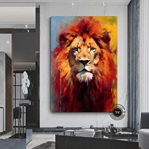 Aslan Baskılı Duvar Sanatı; Pop Art Baskı; Graffiti Kanvas; Aslan Başı Duvar Sanatı; Pop Kültür Duva 20x30 cm