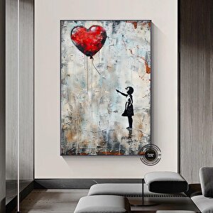 Balon Kız Pop Art Kanvas Baskısı 120x180 cm