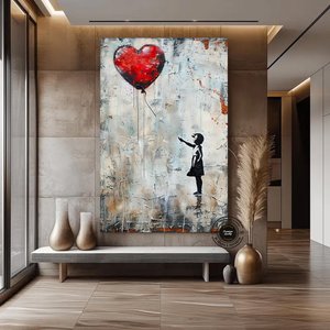 Balon Kız Pop Art Kanvas Baskısı 120x180 cm