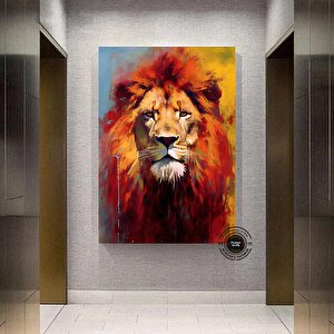 Aslan Baskılı Duvar Sanatı; Pop Art Baskı; Graffiti Kanvas; Aslan Başı Duvar Sanatı; Pop Kültür Duva 30x40 cm