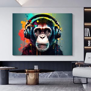 Soyut Graffiti Maymun; Komik Gorilla 70x100 cm