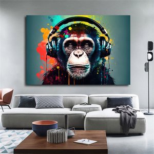 Soyut Graffiti Maymun; Komik Gorilla 70x100 cm