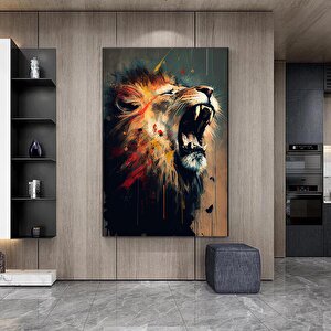 Soyut Graffiti Aslan Tablosu, Renkli Sokak Hayvan Sanatı, Modern Ev Dekoru