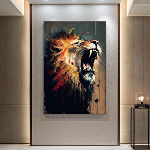 Soyut Graffiti Aslan Tablosu, Renkli Sokak Hayvan Sanatı, Modern Ev Dekoru