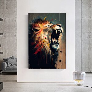 Soyut Graffiti Aslan Tablosu, Renkli Sokak Hayvan Sanatı, Modern Ev Dekoru