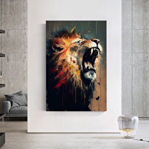 Soyut Graffiti Aslan Tablosu, Renkli Sokak Hayvan Sanatı, Modern Ev Dekoru