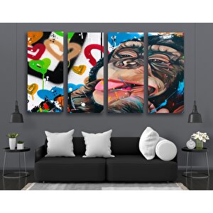 Soyut Graffiti Maymun; Komik Gorilla Duvar Sanatı