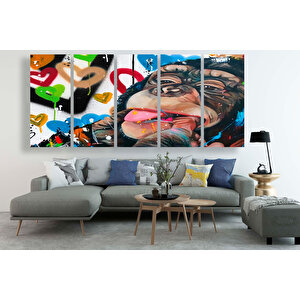 Soyut Graffiti Maymun; Komik Gorilla Duvar Sanatı