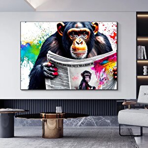 Soyut Graffiti Maymun; Komik Gorilla Duvar Sanatı; Renkli Şempanze Kanvas Dekor; Renkli Maymun Poste 50x70 cm