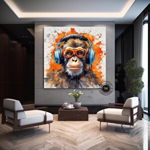 Dj Maymun Kanvas; Pop Art Eğlenceli 60x60 cm