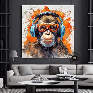 Dj Maymun Kanvas; Pop Art Eğlenceli 40x40 cm